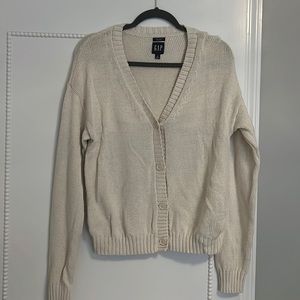 Gap, size medium, cotton and linen blend light beige cardigan, never worn perf